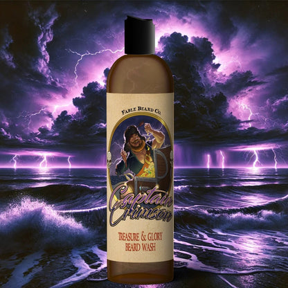 Captain Crimson - Beard Wash - Creamy Coconut, Warm Amber, Sea Salt, and Fresh Vanilla