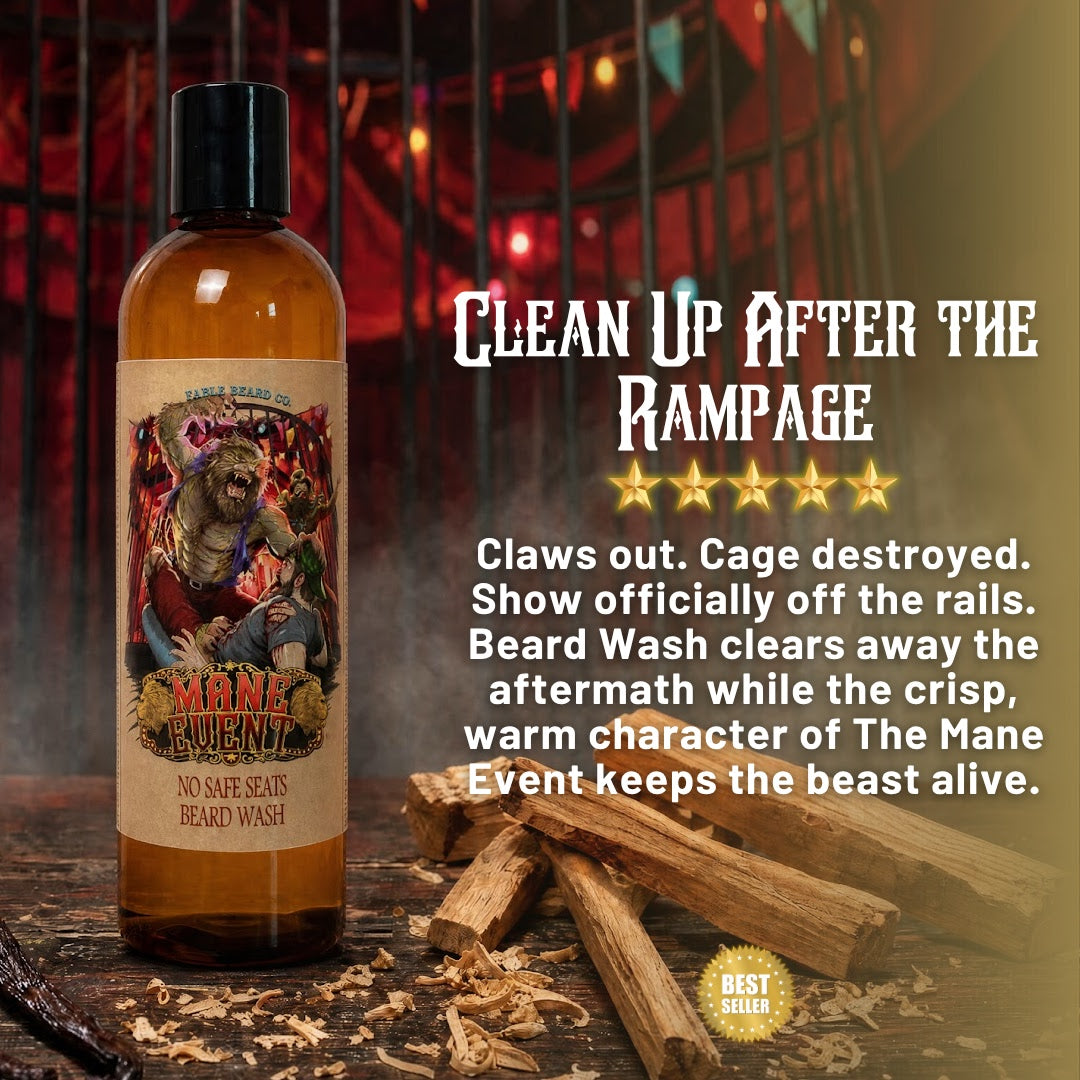 The Mane Event - Beard Wash - Fall Mountain Air, Warm Cashmere, Sandalwood Vanilla