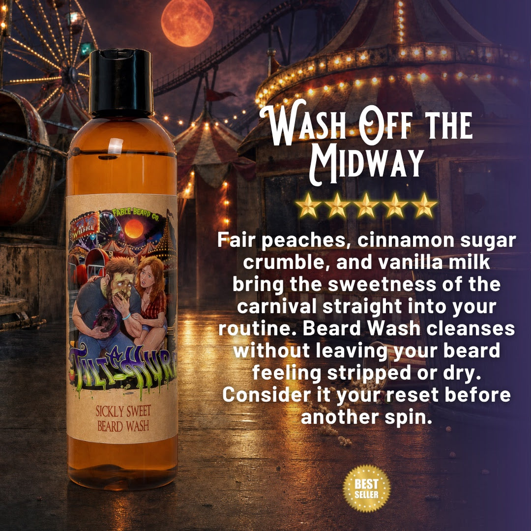 Tilt-A-Hurl - Beard Wash - Juicy Fair Peaches, Cinnamon Sugar Crumble, Vanilla Milk