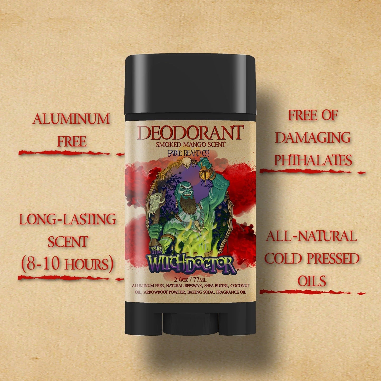 The Witch Doctor - Deodorant - Smoked Mango, Island Breeze, Dark Musk