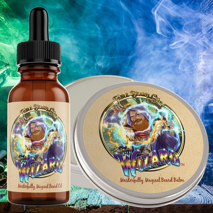 The Wizard - Beard Oil & Balm Kit - Oud Wand, Mystical Amber, and Dragons Blood Cologne