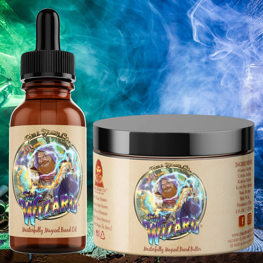 The Wizard - Beard Oil & Butter Kit - Oud Wand, Mystical Amber, and Dragons Blood Cologne