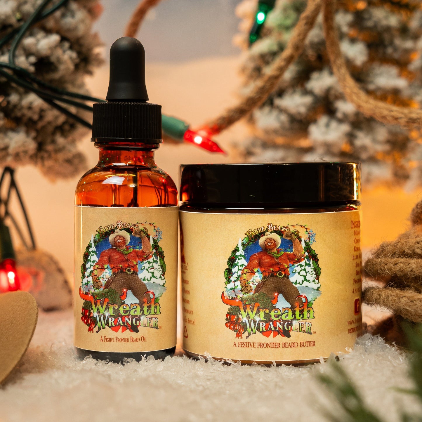 Wreath Wrangler - Beard Oil & Butter Kit - Cranberry Jam, Mahogany Amber, Sweet Bergamot