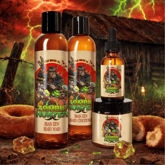 Zombie Hunter Complete Butter Kit in Harvest Cider Donut, Rustic Sugar Pine and Warm Cocoa Cashmere scent by Fable Beard Co.