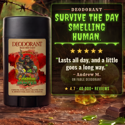 Zombie Hunter - Deodorant - Harvest Cider Donut, Rustic Sugar Pine, Warm Cocoa Cashmere