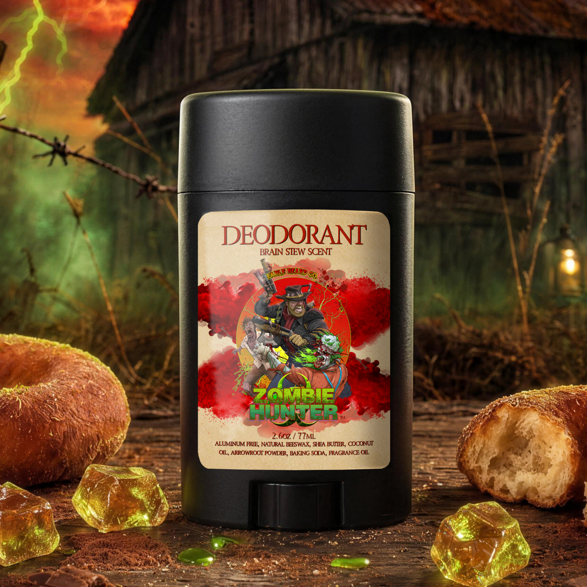 Zombie Hunter - Deodorant - Harvest Cider Donut, Rustic Sugar Pine, Warm Cocoa Cashmere
