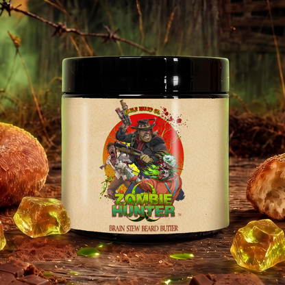 Zombie Hunter - Beard Butter - Harvest Cider Donut, Rustic Sugar Pine, Warm Cocoa Cashmere