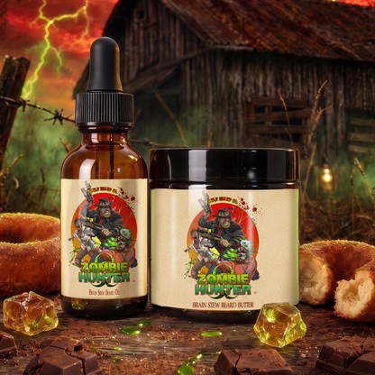 Zombie Hunter - Beard Oil & Butter Kit - Harvest Cider Donut, Rustic Sugar Pine, Warm Cocoa Cashmere