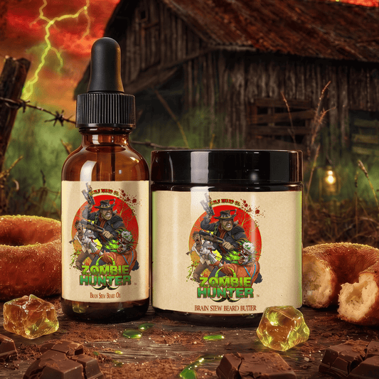 Zombie Hunter - Beard Oil & Butter Kit - Harvest Cider Donut, Rustic Sugar Pine, Warm Cocoa Cashmere