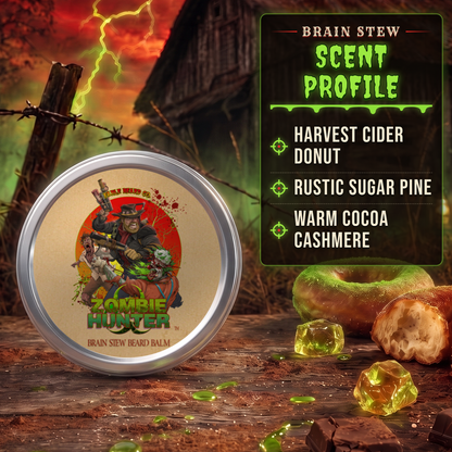 Zombie Hunter - Beard Balm - Harvest Cider Donut, Rustic Sugar Pine, Warm Cocoa Cashmere