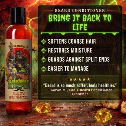 Zombie Hunter - Beard Conditioner - Harvest Cider Donut, Rustic Sugar Pine, Warm Cocoa Cashmere