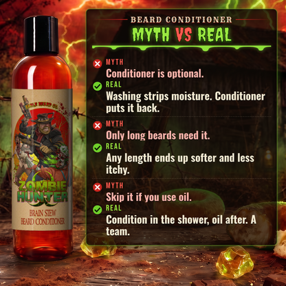 Zombie Hunter - Beard Conditioner - Harvest Cider Donut, Rustic Sugar Pine, Warm Cocoa Cashmere