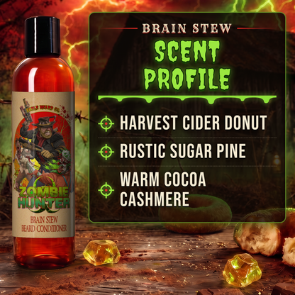 Zombie Hunter - Beard Conditioner - Harvest Cider Donut, Rustic Sugar Pine, Warm Cocoa Cashmere
