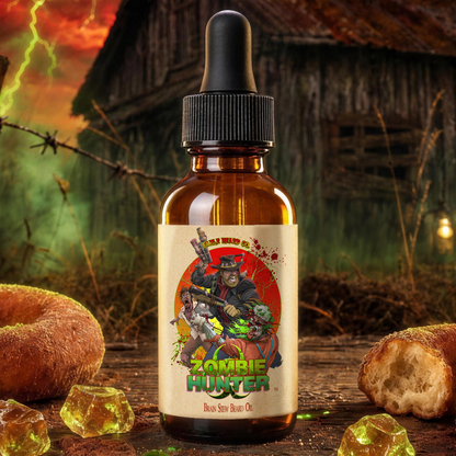 Zombie Hunter - Beard Oil - Harvest Cider Donut, Rustic Sugar Pine, Warm Cocoa Cashmere