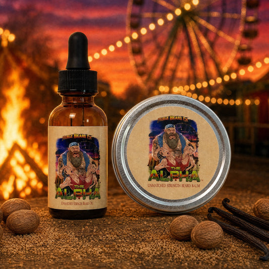 The Alpha - Beard Oil & Balm Kit - Vanilla Mahogany, Maple Bonfire, Caramelized Nutmeg