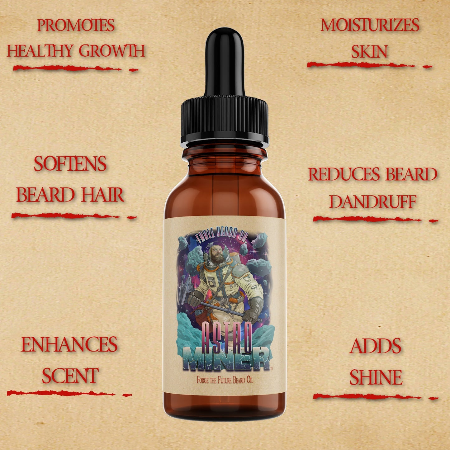 Astro Miner - Beard Oil & Balm Kit - Starlit Cologne, Meteor Ash, Golden Amber