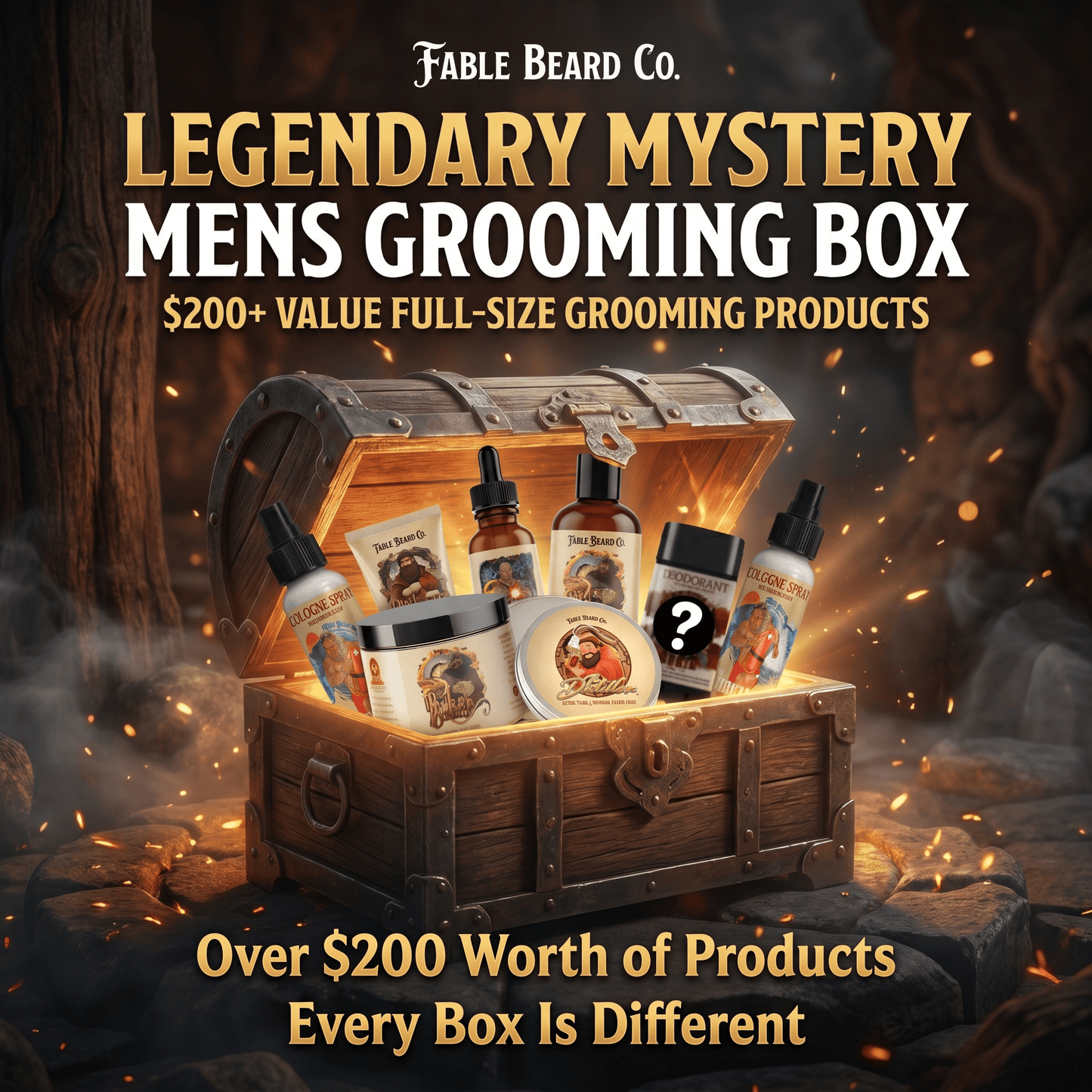Fable Beard Co - $100 Mystery Grooming Bundle Box | 4–10 Full Size Items Included ($200 Value)