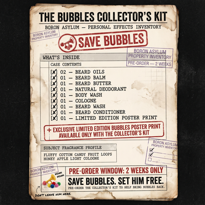 Save Bubbles - Pre Order - Collectors Kit - Fluffy Cotton Candy, Fruit Loops, Honey Apple, Light Cologne