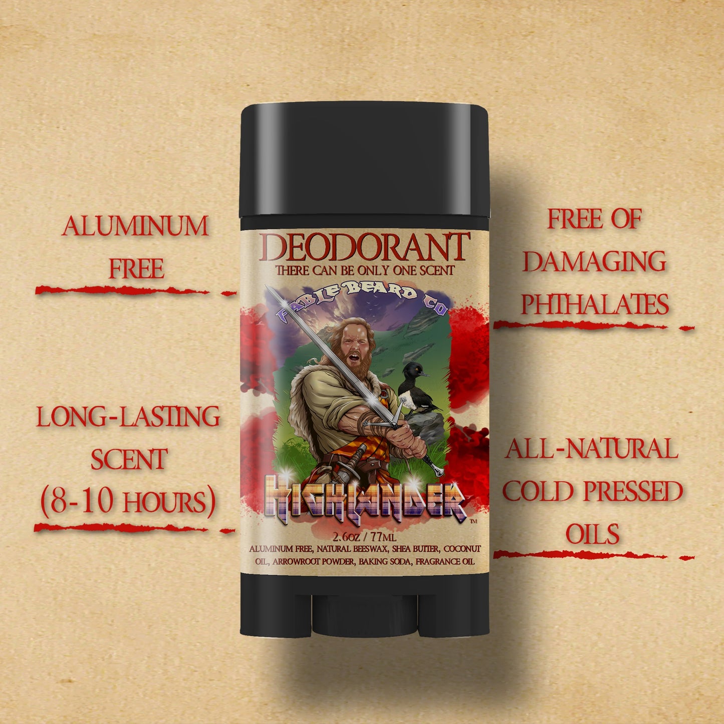 The Highlander - Deodorant - Smoked Firewood, Robust Scotch, and Nostalgic Mahogany