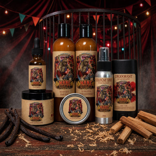 The Mane Event Ultimate Bundle in Fall Mountain Air, Warm Cashmere and Sandalwood Vanilla scent by Fable Beard Co.