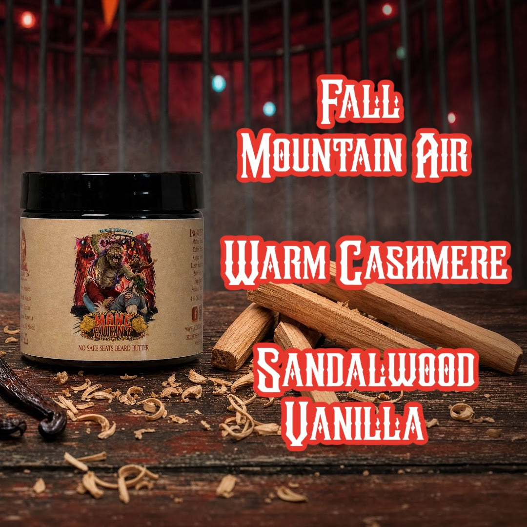 The Mane Event - Beard Butter - Fall Mountain Air, Warm Cashmere, Sandalwood Vanilla
