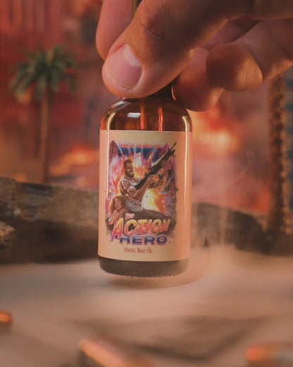 The Action Hero - Beard Oil - Musky Cedarwood, Warm Caraway, Velvety Apricot