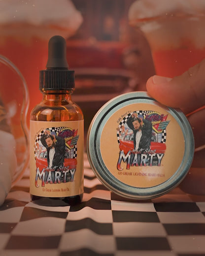 Malt Shop Marty - Beard Oil & Balm Kit - Vanilla Ice Cream, Orange Soda, Whipped Cream Swirl