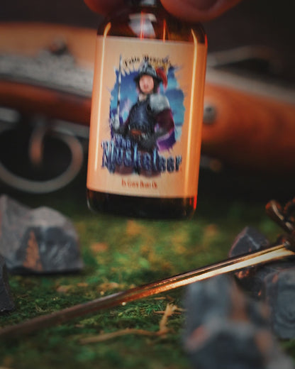 The Musketeer - Beard Oil - Valiant Dark Walnut, Roguish Cognac, Smoldering Gunpowder