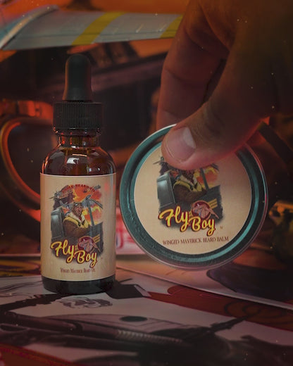 Flyboy - Beard Oil & Balm Kit - Vintage Barbershop, Officer's Whiskey Reserve, Spiced Clove Ember