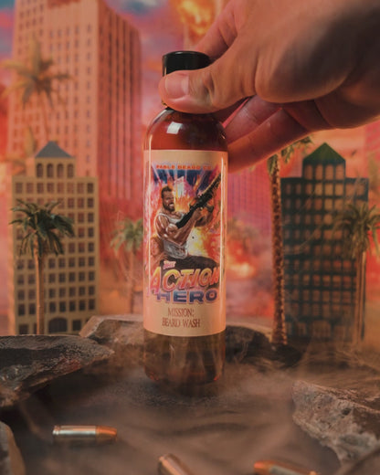 The Action Hero - Beard Wash - Musky Cedarwood, Warm Caraway, Velvety Apricot