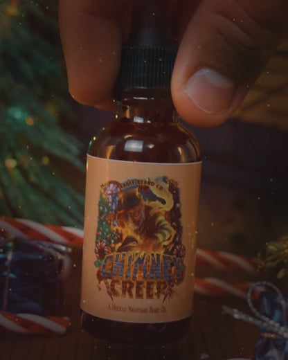 Chimney Creep - Beard Oil - Smoldering Fireplace, Christmas Trees, Twisted Candy Cane