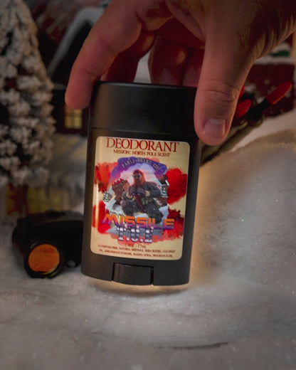 Missile Toe - Deodorant - Red Holly Berries, Crisp Pinecones, Blackberry Puree