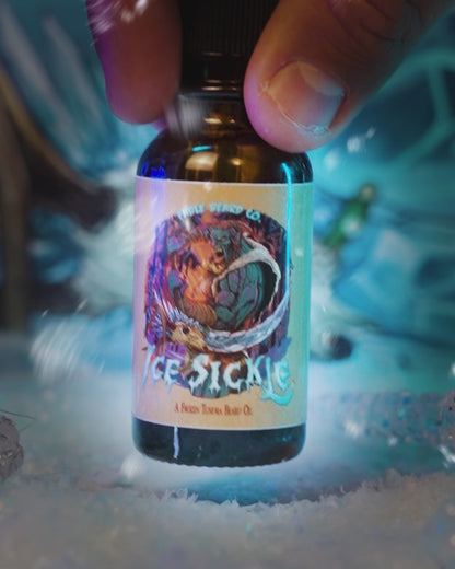 Ice Sickle - Beard Oil - Frosty Pine Sap, Chilled Juniper, Winter Spices