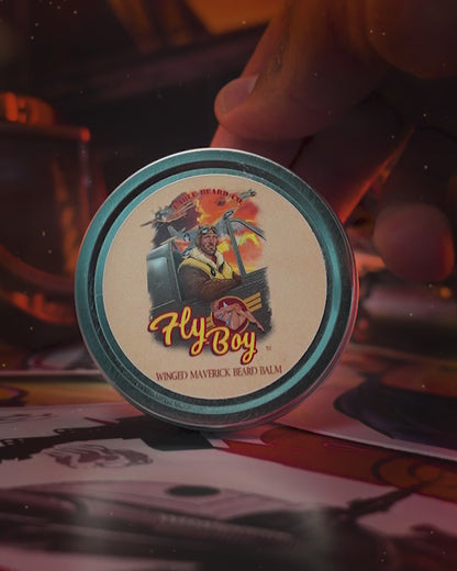 Flyboy - Beard Balm - Vintage Barbershop, Officer's Whiskey Reserve, Spiced Clove Ember