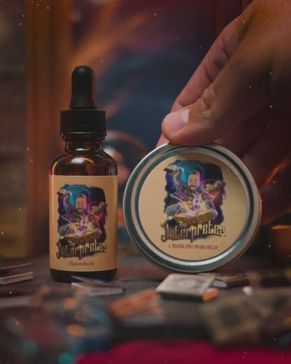 The Interpreter - Beard Oil & Balm Kit - Warm Amber Resin, Crisp Grapefruit, Dusky Lavender