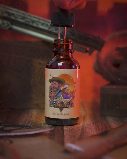 Lawman - Beard Oil - Worn Saddle Leather, Storm Washed Bergamot, Golden Amber