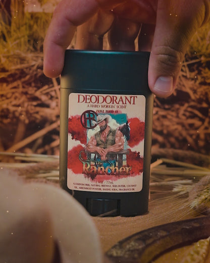 The Rancher - Deodorant - Fresh Cut Cedar, Green Pastures, Leather Boots