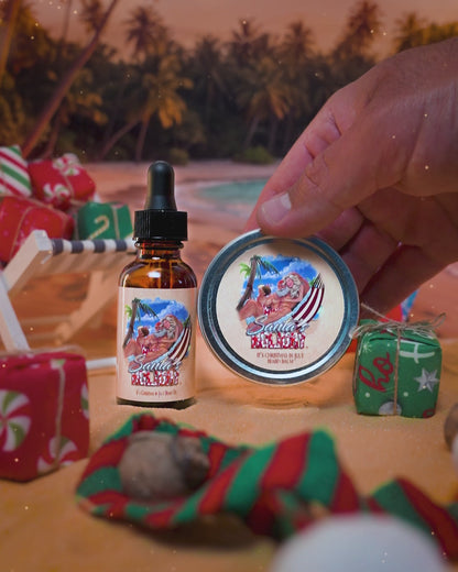 Santa's Holiday - Beard Oil & Balm Kit - Frosted Cranberries, Smooth Rum, Sparkling Lemon-Lime Mixer