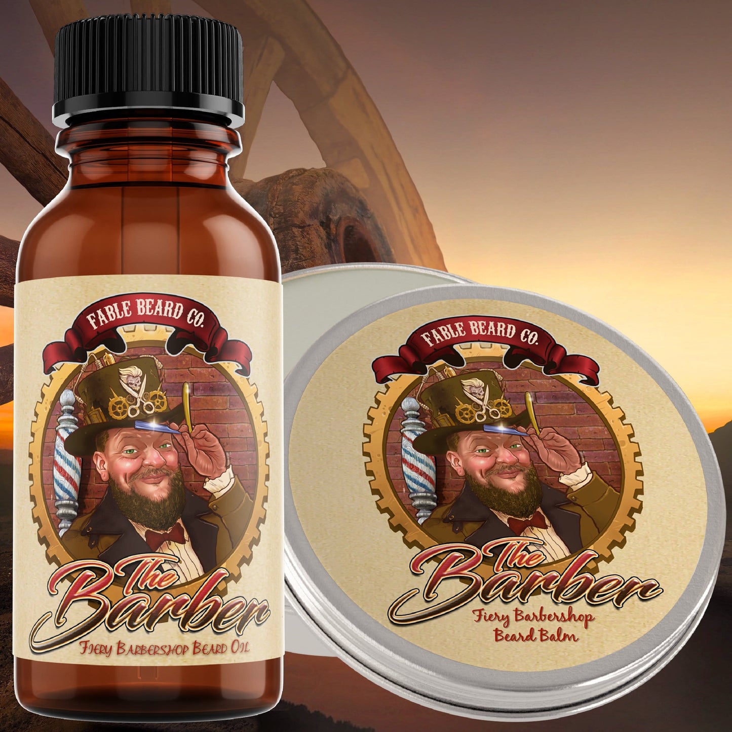 The Barber - A Fiery Barbershop Beard Oil And Balm Combo Kit