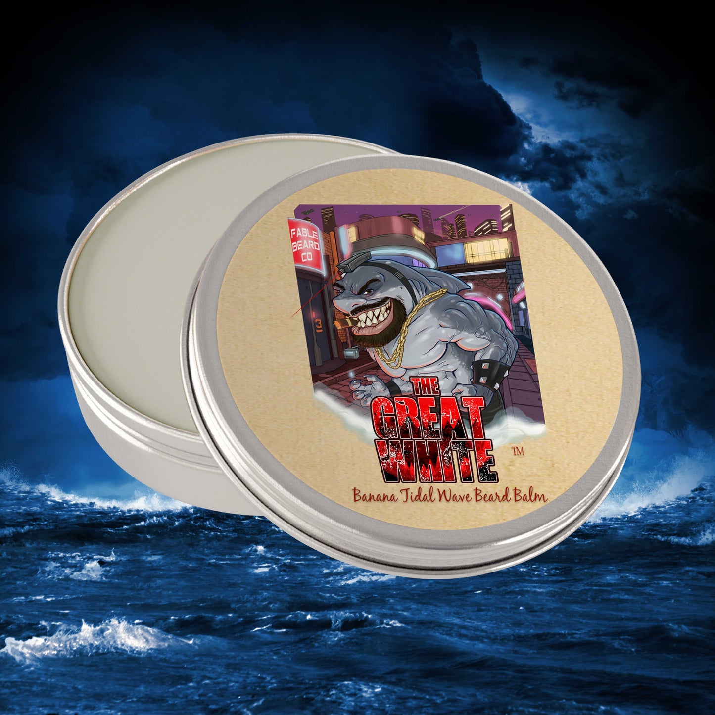 The Great White - Beard Balm - Banana Tidal Wave, Coconut Sea Spray, and Forgotten Driftwood