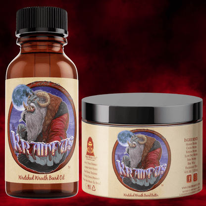 The Krampus - Beard Oil & Butter Kit - Evergreen Wreath, Pine Boughs, and Spiced Apples
