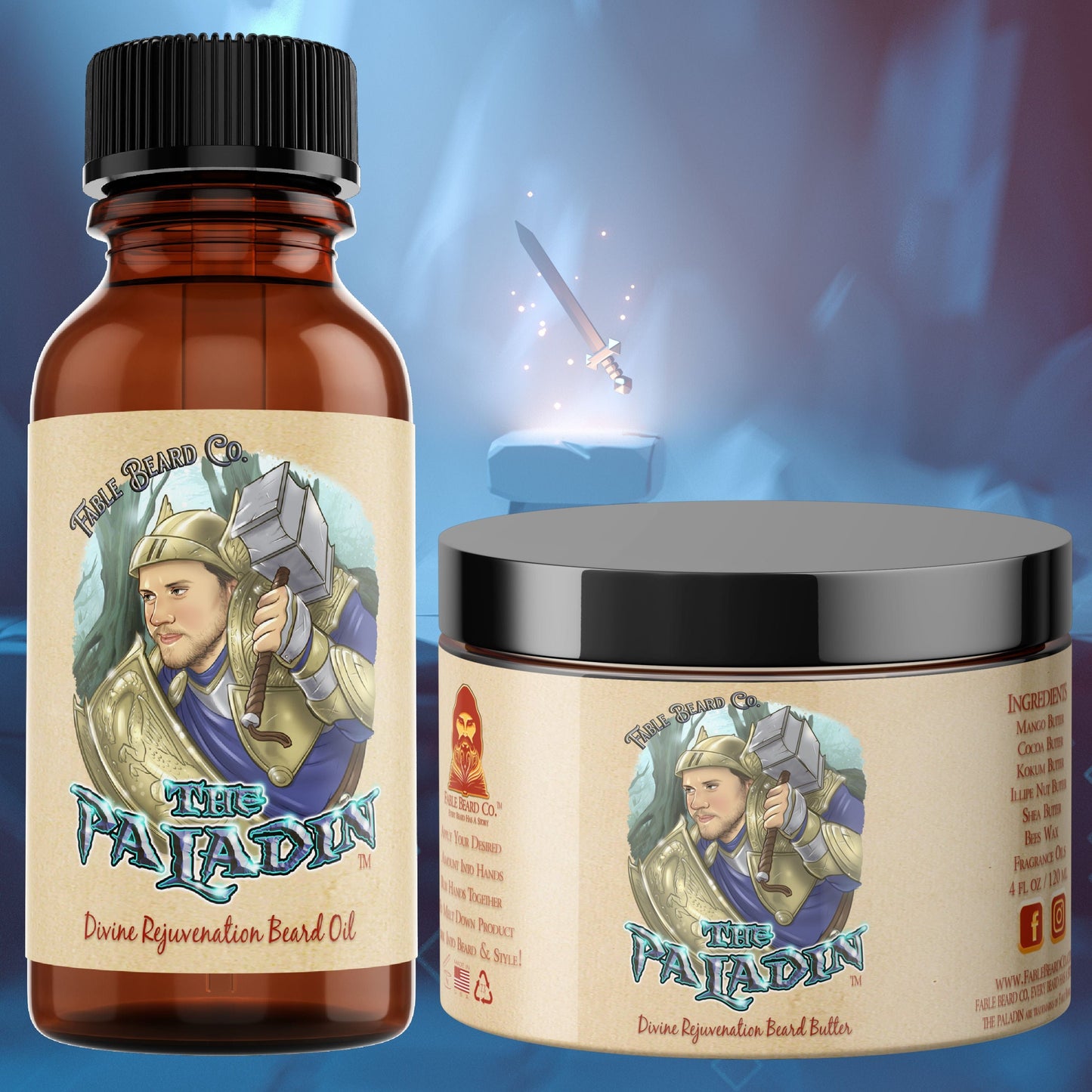The Paladin - Holy Smoke Beard Oil & Butter Kit