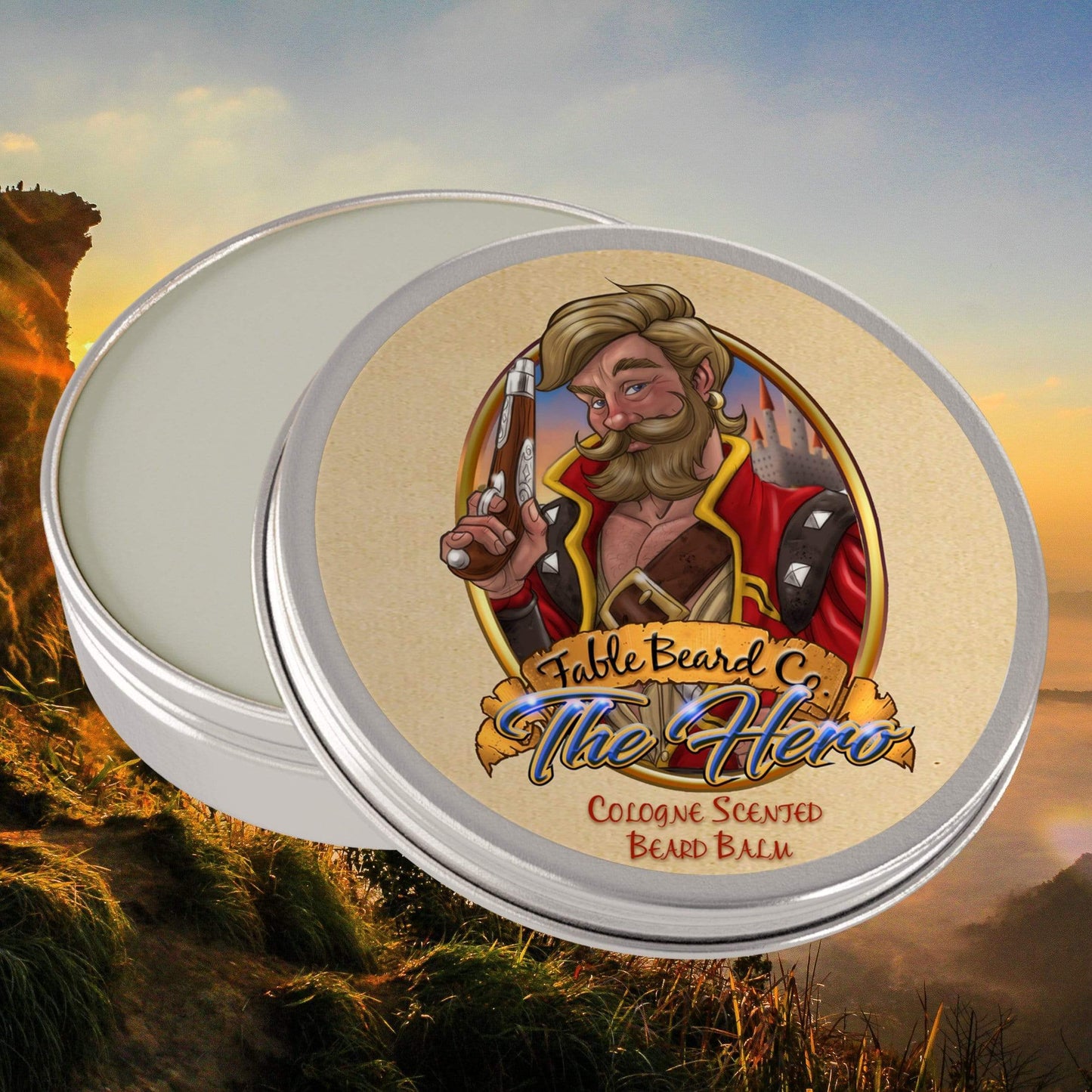 Fable Beard Co. Beard Balm 2oz Tin The Hero - A Warm Cologne Scented Beard Balm