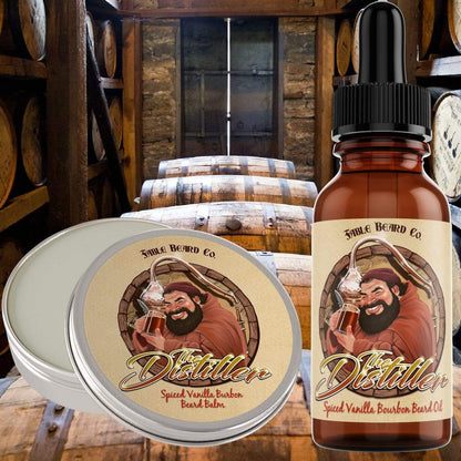The Distiller - A Spiced Vanilla Bourbon Beard Oil & Balm Combo