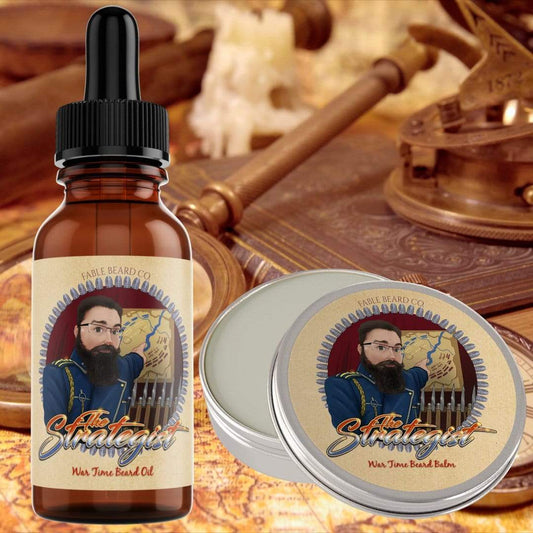 The Strategist - Beard Oil & Balm Kit - Fresh Leather, Aged Tobacco, Warm Amber, and Sweet Vanilla