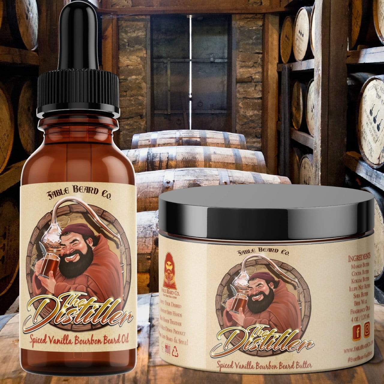 The Distiller - A Spiced Vanilla Bourbon Beard Oil & Butter Kit