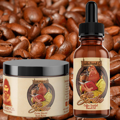 Fable Beard Co Combo Kit 1oz Bottle & 4oz Tub The Scribe - A Coffee and Chocolate Beard Oil & Butter Kit